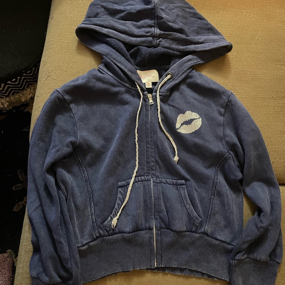 Marilyn Monroe navy blue cropped hoodie
